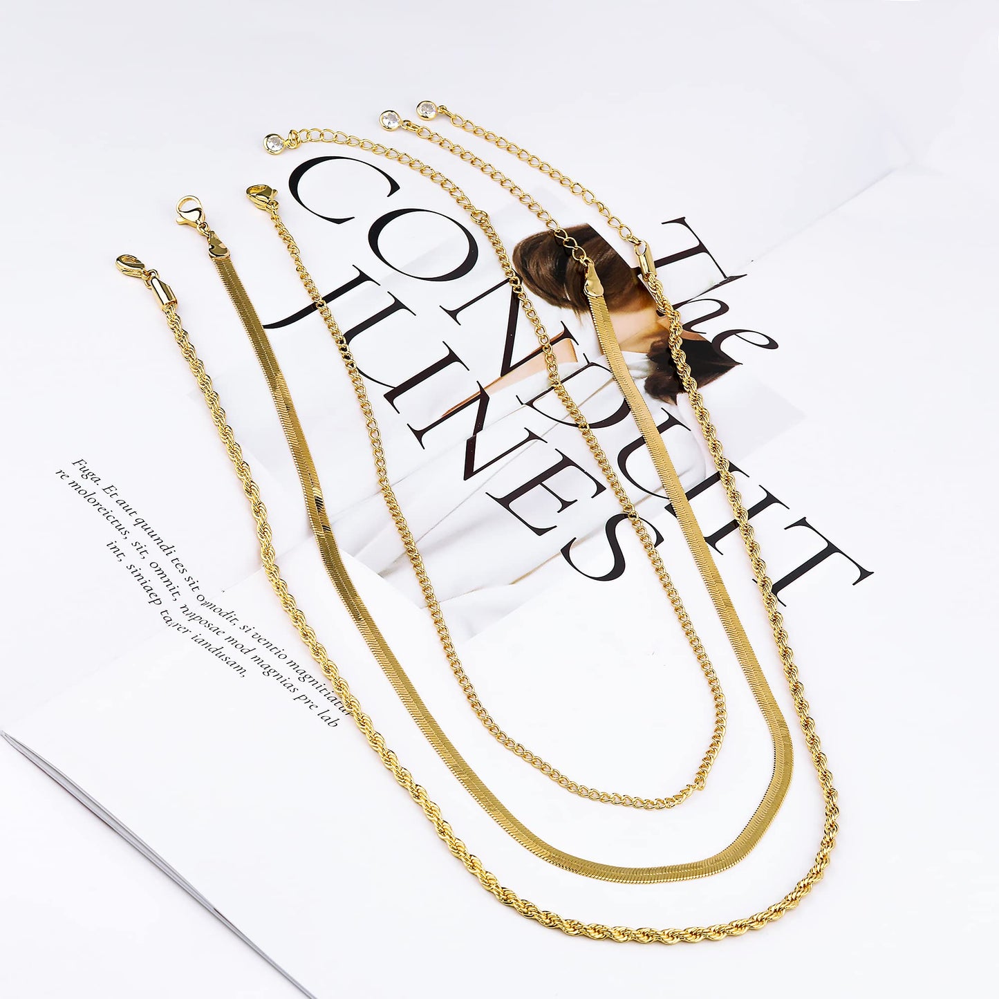 SISSLIA Stainless Steel Multi Layer 14K Gold Necklace for Women Vintage INS Style Sweater Chain Jewelry Wholesale