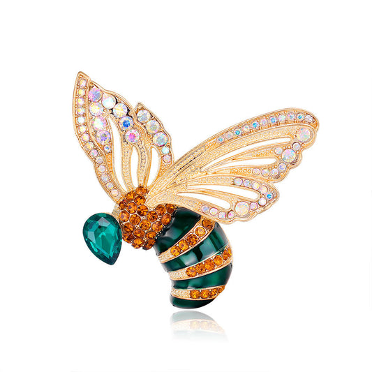SISSLIA Insect Pearl Corsage Brooches Cardigan Suit Clothing Cute Rhinestone Bee Brooch For Women Accessories