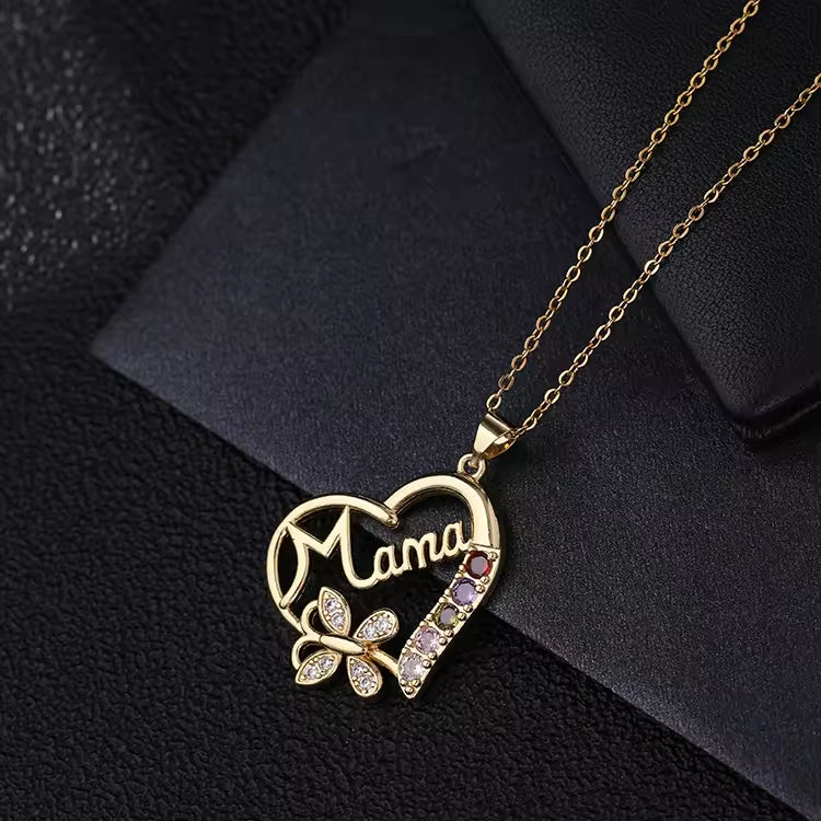 Non Tarnish Nickel-Free Jewelry Mother's Day Best Wish Mom Gift Gold Plated Brass Mama Letter Necklace for Mom