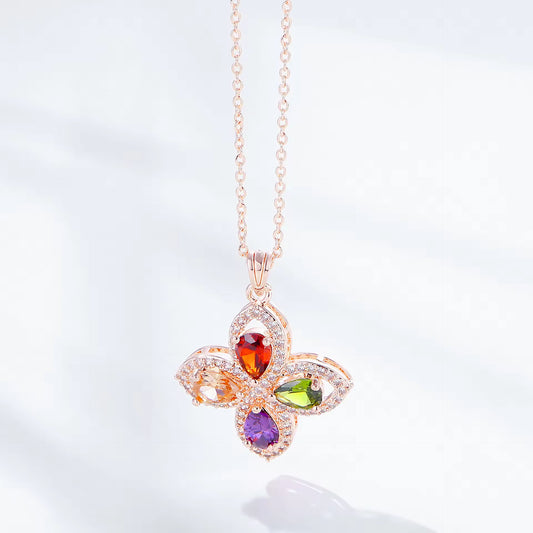 Sisslia Fashion Jewelry Necklaces Plant Jewelry For Women Flower Cross Pendant Necklaces