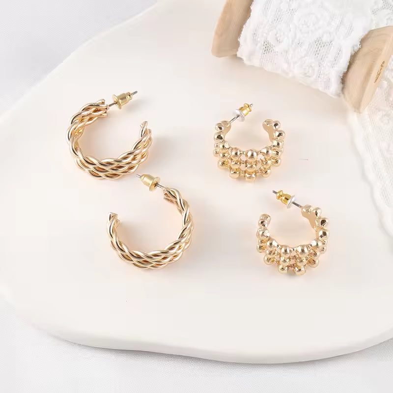 18k Gold Plated Stainless Steel Earrings No Easy Fade Allergy Free Ears Jewelry Accessories Hoop Earrings