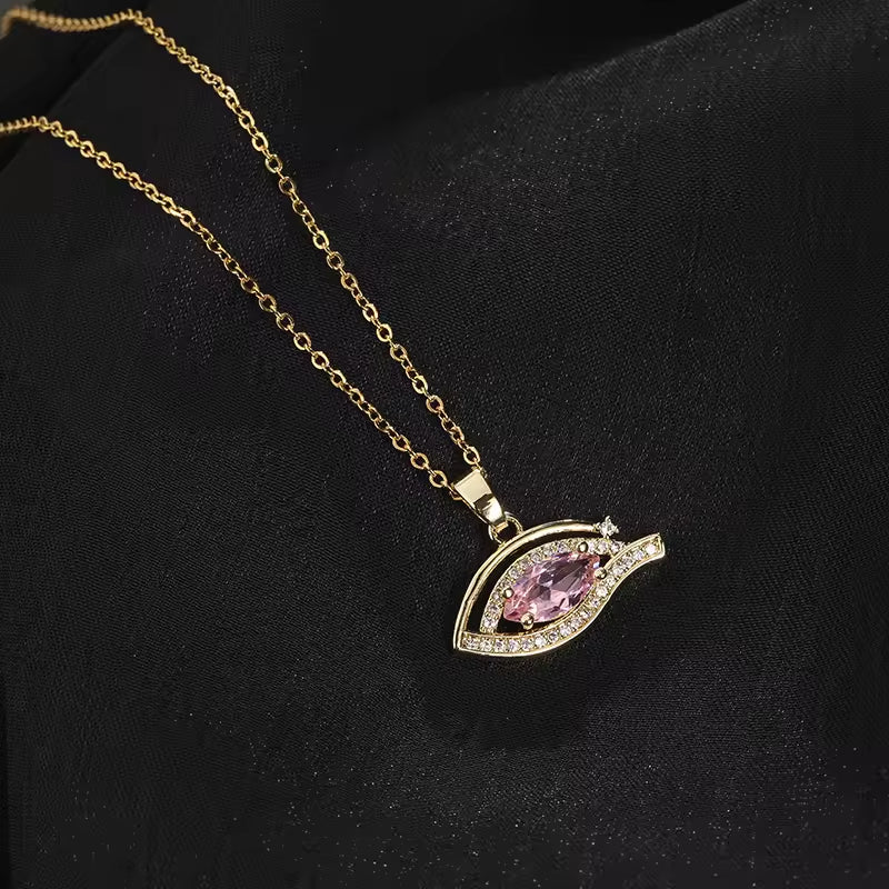 Stainless Steel Gold Color Love Heart Pendant Necklaces For Women Chokers Fashion Festival Party Gift Jewelry