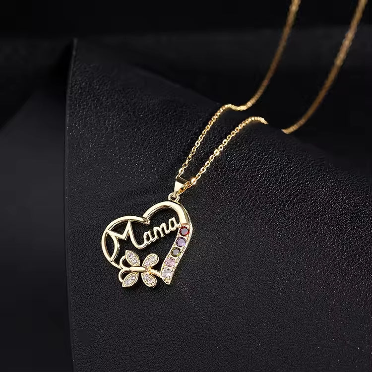 Non Tarnish Nickel-Free Jewelry Mother's Day Best Wish Mom Gift Gold Plated Brass Mama Letter Necklace for Mom