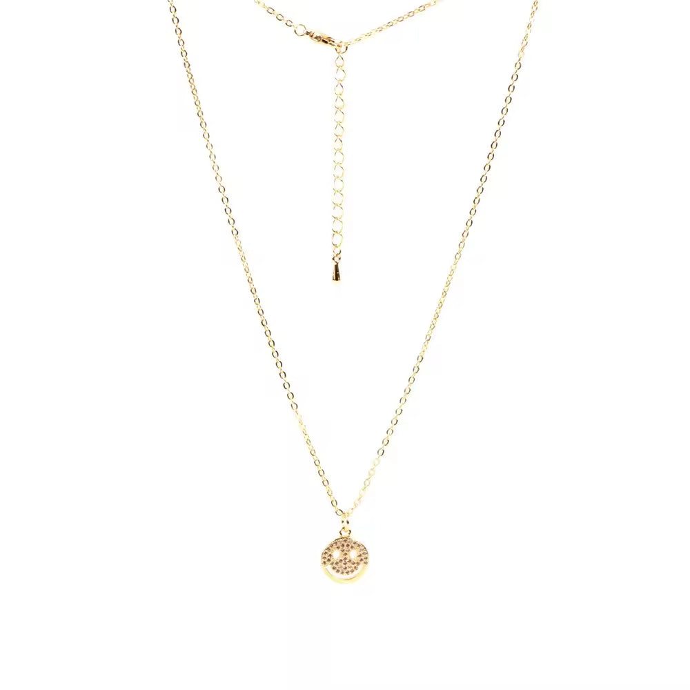Sisslia New Smiley Face Necklace Female Round Brand Copper Diamond Design Sense Pendant Temperament Clavicle Chain Necklaces