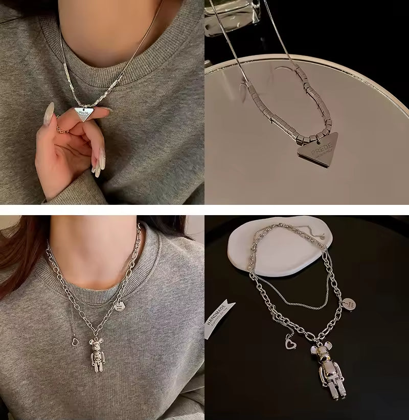 SISSLIA Hip Hop Fashion Jewelry Gift Stainless Steel Pendant Necklaces