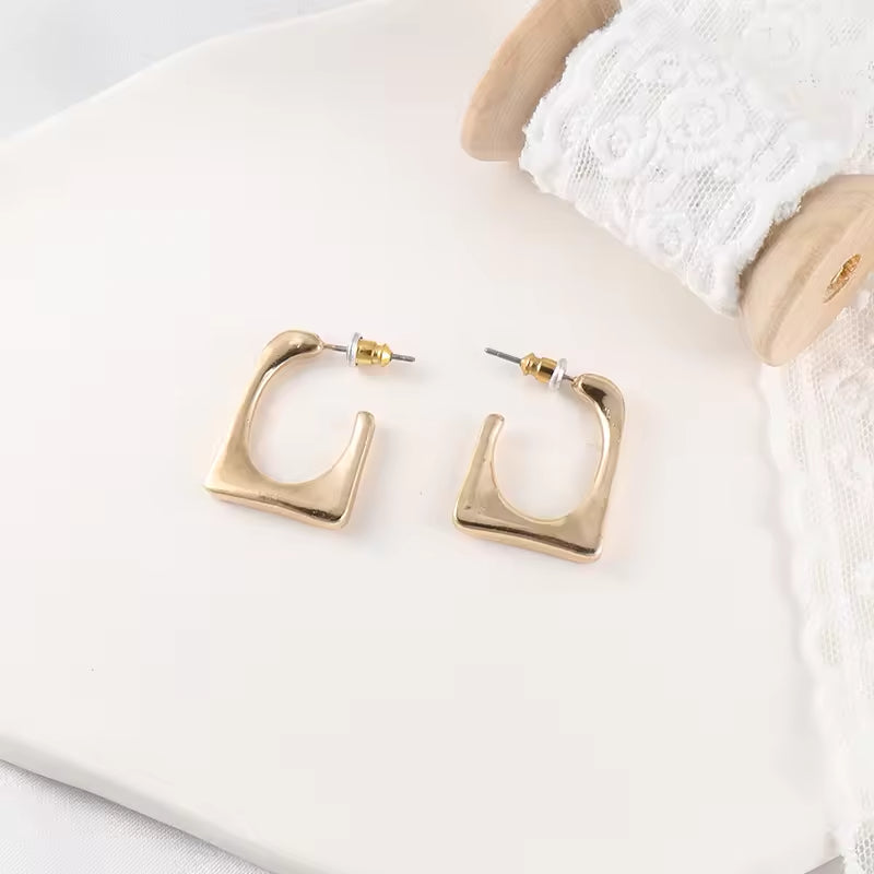 18k Gold Plated Stainless Steel Earrings No Easy Fade Allergy Free Ears Jewelry Accessories Hoop Earrings