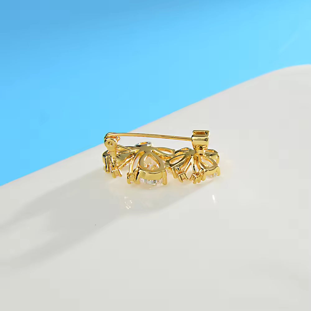 SISSLIA Rhinestone Animals Brooch Jewelry Zircon Crystal Butterfly Pin Brooches