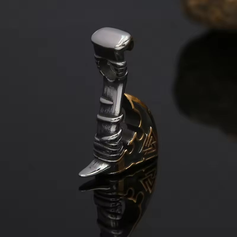 SISSLIA Punk Rock Viking Axes Dragon Necklaces Men Norse Runes Celtic Knot Vintage Stainless Steel Hatchet Pendant Scandinavian
