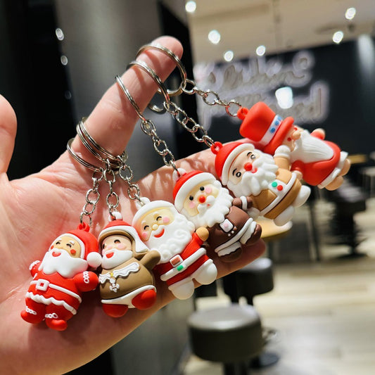 SISSLIA Santa Claus Cartoon Keychain Cartoon Characters Free Shipping Creative Gifts Action Figure Car Key Chain Jewelry Christmas