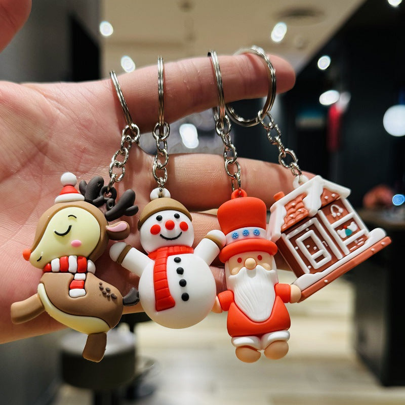 SISSLIA Santa Claus Cartoon Keychain Cartoon Characters Free Shipping Creative Gifts Action Figure Car Key Chain Jewelry Christmas