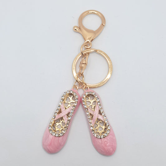 SISSLIA Ballet Shoes Key Chain Blue Orange Pink Green Enamel Metal Keyring Bag Charms Pendant Lovely Creative Gift Women Jewelry