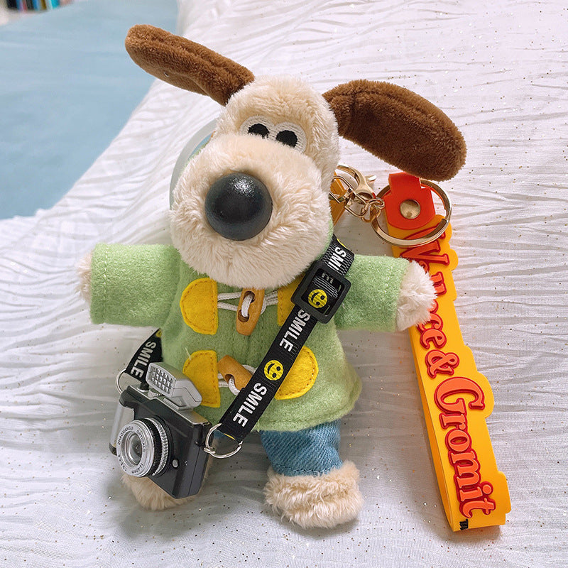 SISSLIA Original Wallace Plush Gromit Toy Wallace Dog Bag Key Chain Anime Gromit Puppy Stuffed Doll Xmas Gift Can Change Clothes