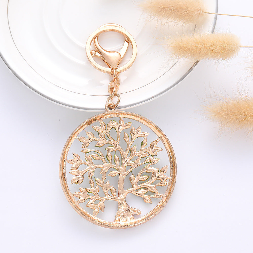 SISSLIA Disc Leaf Keychain Girl Key Chain Metal Bag Pendant Accessory Car Handbag Key Holder Jewelry Gifts Wholesale
