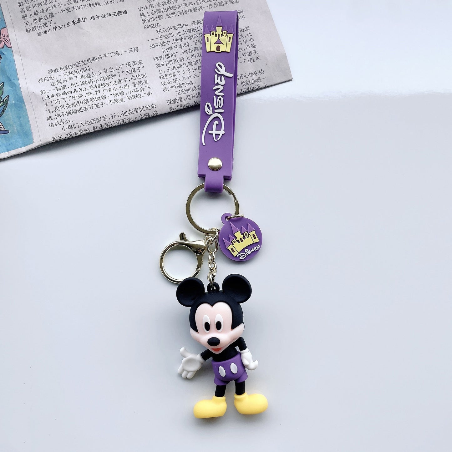 SISSLIA Kawaii Kids Disneys Mickey Keychain Anime Stitch Cute Minnie Keyring Student Bag Hanging All-match Car Key Chain Christmas