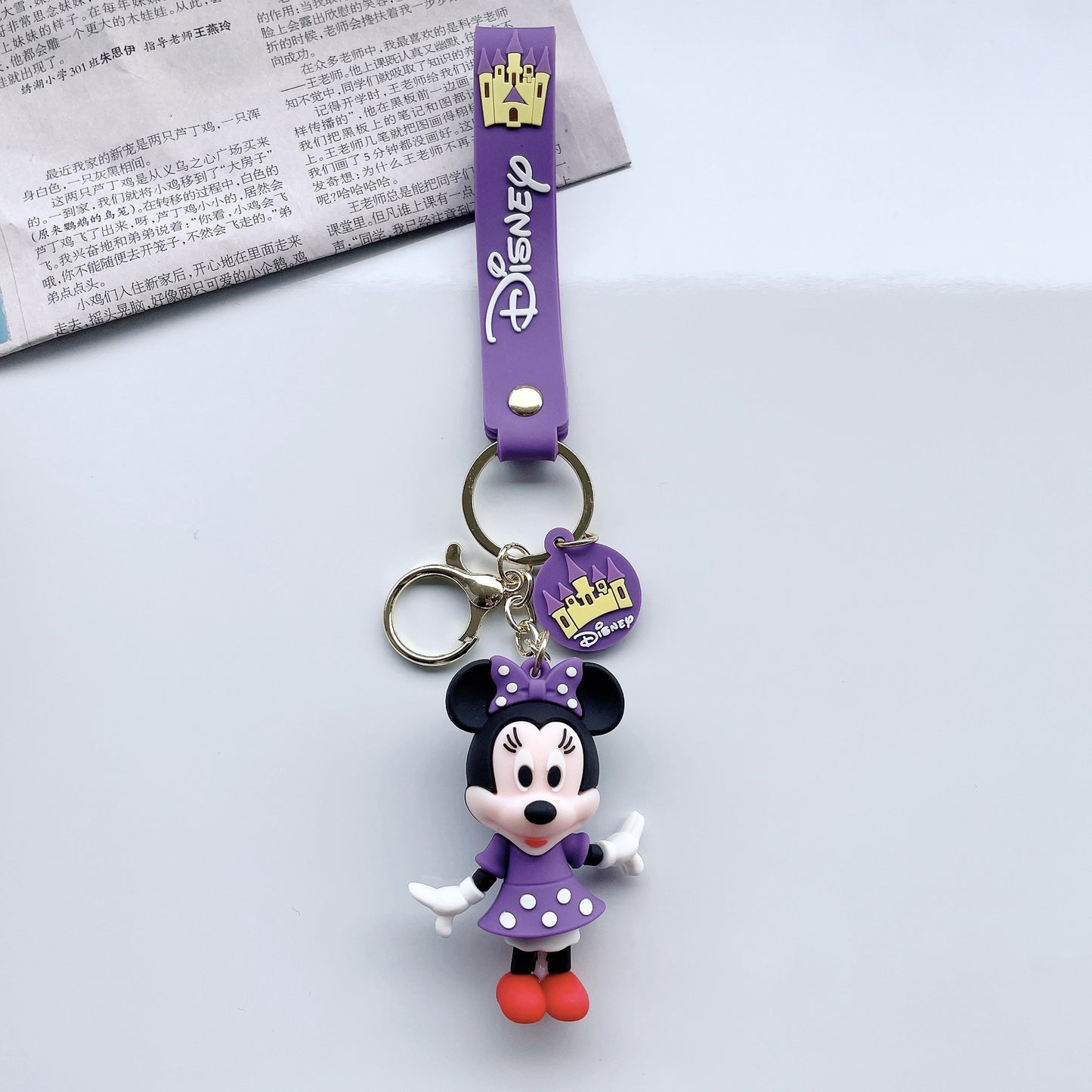 SISSLIA Kawaii Kids Disneys Mickey Keychain Anime Stitch Cute Minnie Keyring Student Bag Hanging All-match Car Key Chain Christmas