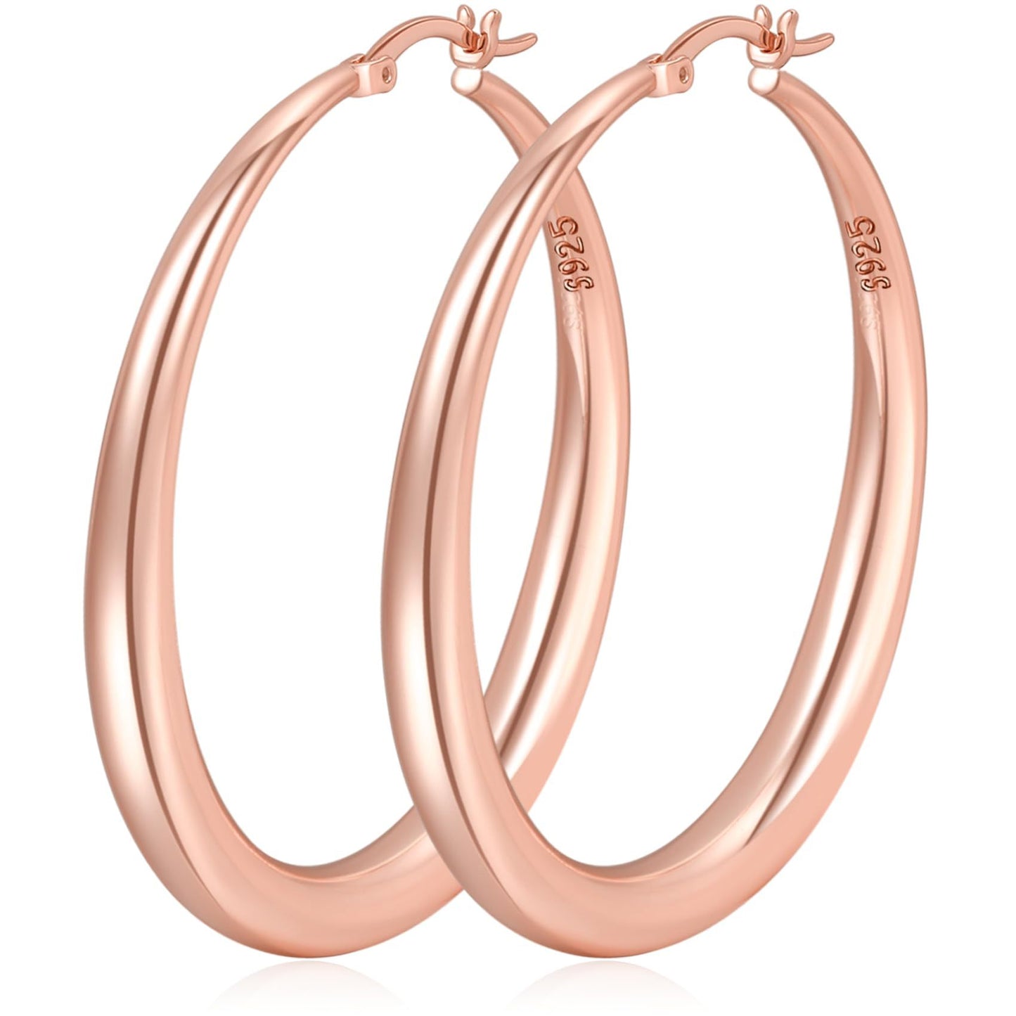 SISSLIA 4mm Thick Gold Chunky Earrings Steling Silver Post Hoops Earrings For Women Tube Hoops Earrings Thick Gold Hoop Earring