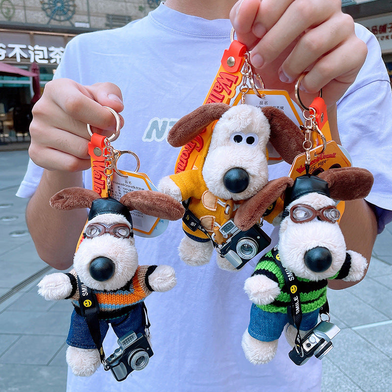 SISSLIA Original Wallace Plush Gromit Toy Wallace Dog Bag Key Chain Anime Gromit Puppy Stuffed Doll Xmas Gift Can Change Clothes