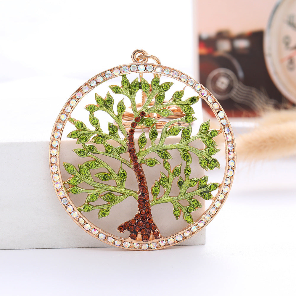 SISSLIA Disc Leaf Keychain Girl Key Chain Metal Bag Pendant Accessory Car Handbag Key Holder Jewelry Gifts Wholesale
