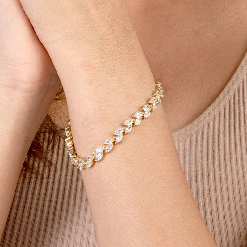 SISSLIA Round Zirconia Crystal Tennis Bracelets for Women New Fashion Hip Hop Style Dazzling Link Chain Jewelry BP061