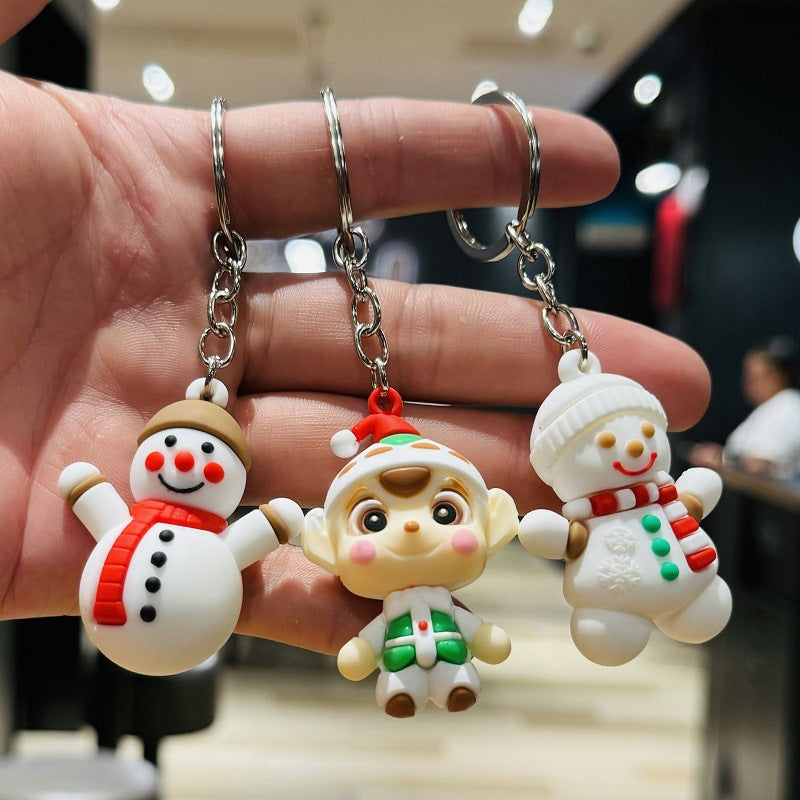 SISSLIA Santa Claus Cartoon Keychain Cartoon Characters Free Shipping Creative Gifts Action Figure Car Key Chain Jewelry Christmas