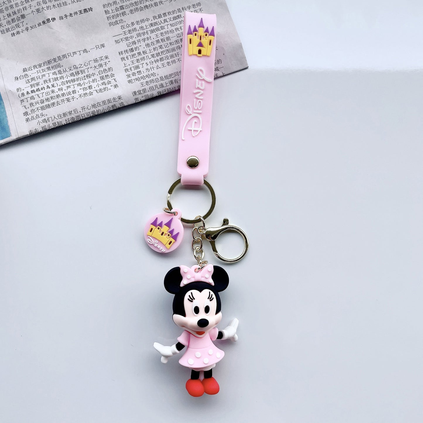 SISSLIA Kawaii Kids Disneys Mickey Keychain Anime Stitch Cute Minnie Keyring Student Bag Hanging All-match Car Key Chain Christmas