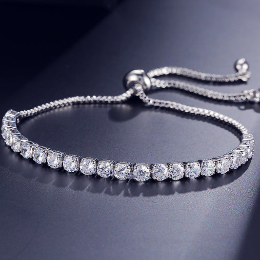 SISSLIA Round Zirconia Crystal Tennis Bracelets for Women New Fashion Hip Hop Style Dazzling Link Chain Jewelry BP144