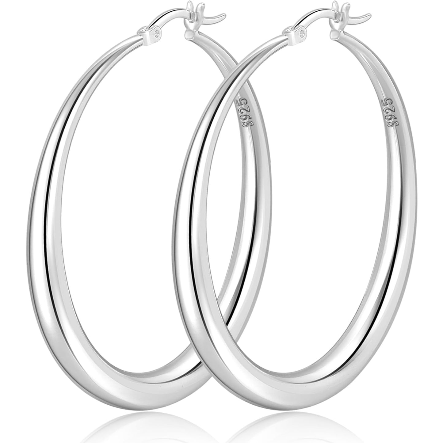 SISSLIA 4mm Thick Gold Chunky Earrings Steling Silver Post Hoops Earrings For Women Tube Hoops Earrings Thick Gold Hoop Earring
