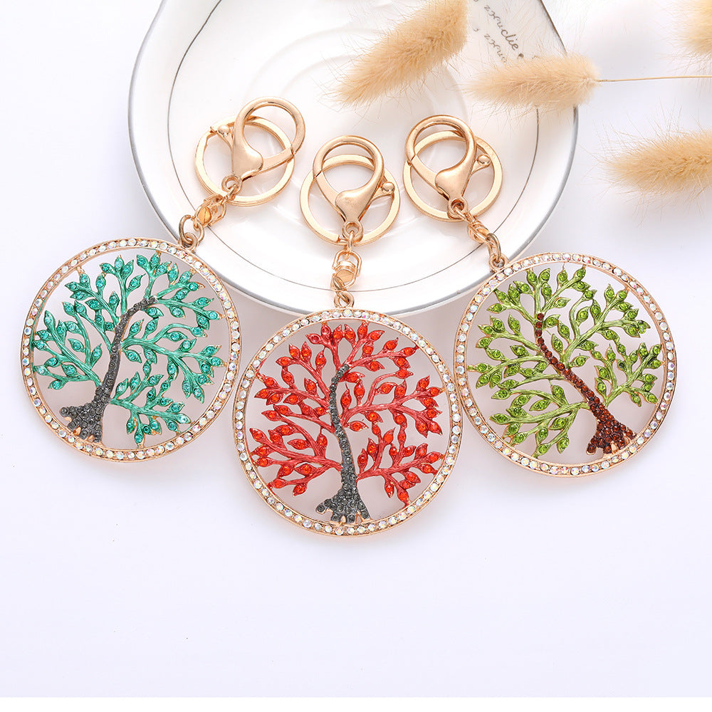 SISSLIA Disc Leaf Keychain Girl Key Chain Metal Bag Pendant Accessory Car Handbag Key Holder Jewelry Gifts Wholesale