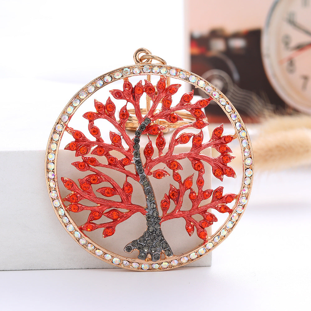 SISSLIA Disc Leaf Keychain Girl Key Chain Metal Bag Pendant Accessory Car Handbag Key Holder Jewelry Gifts Wholesale