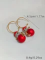 SISSLIA Christmas Theme Snow Christmas Tree Earrings Alloy Material Silver Needle Anti-Allergy Earrings