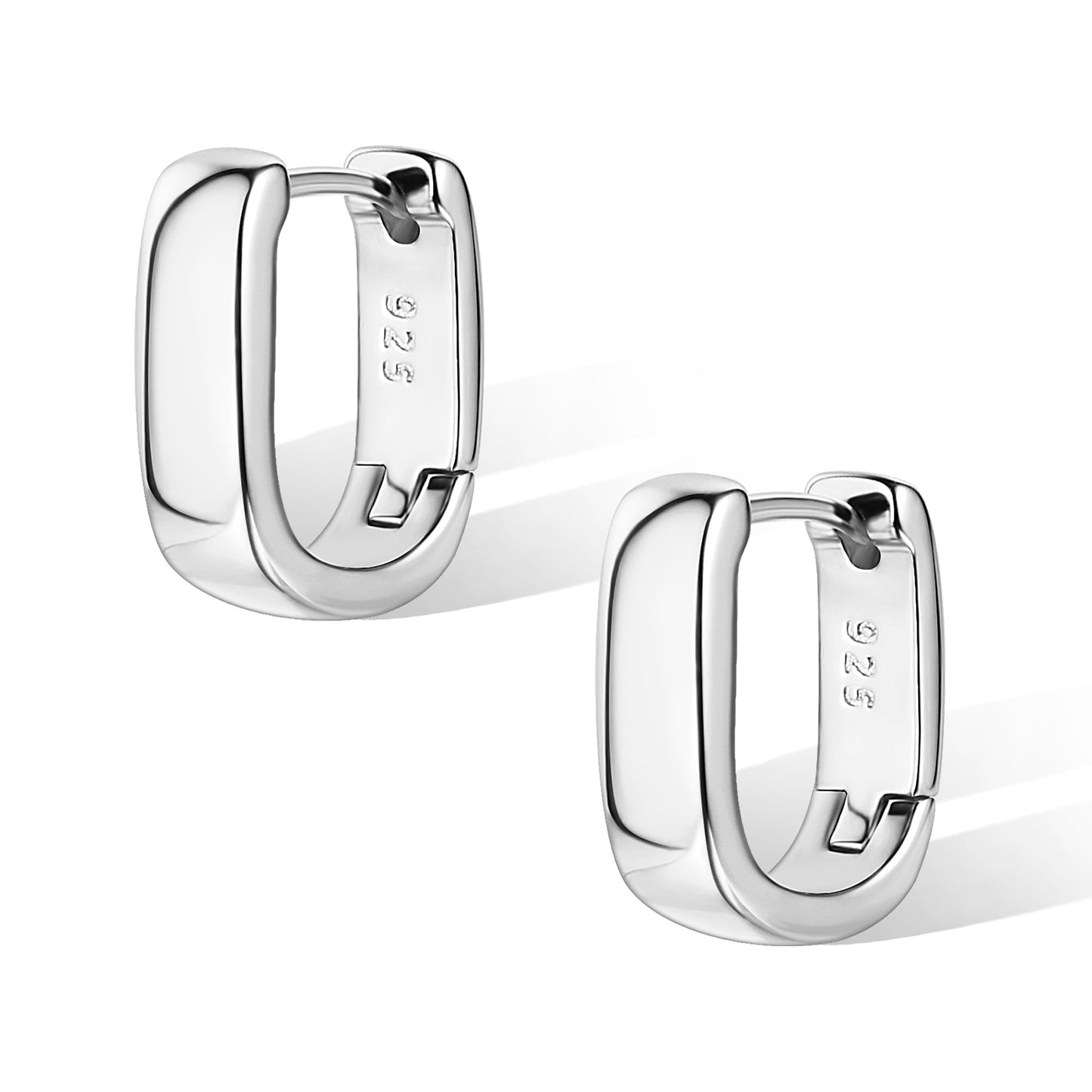 SISSLIA Luxury 925 Sterling Silver Fashion Smooth Surface Geometry Charm Hoop Earrings For Women Wedding Fine Jewelry