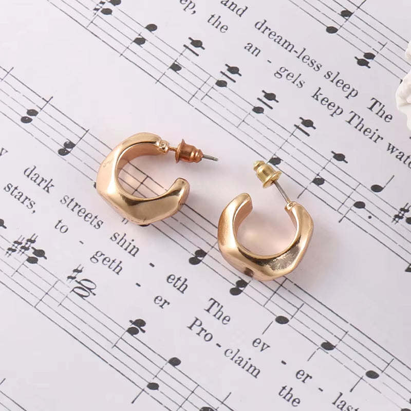 18k Gold Plated Stainless Steel Earrings No Easy Fade Allergy Free Ears Jewelry Accessories Hoop Earrings