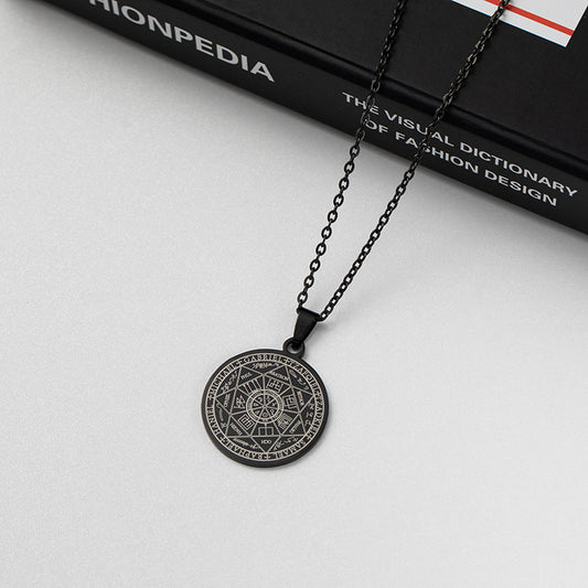 SISSLIA Fashion Casual Hip Hop Chains For Men Stainless Steel Round Pendant For Necklace Jewelry