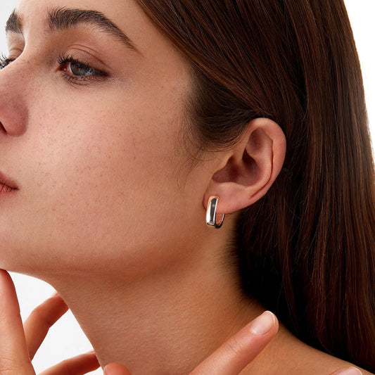 SISSLIA Luxury 925 Sterling Silver Fashion Smooth Surface Geometry Charm Hoop Earrings For Women Wedding Fine Jewelry