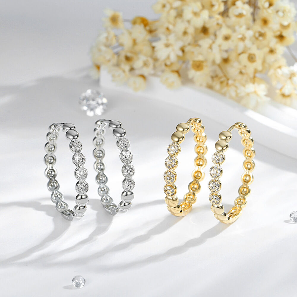 SISSLIA 14k Gold Plated Pave Zircon Copper Stainless Steel Earrings Hypoallergenic Waterproof Wholesale Jewelry