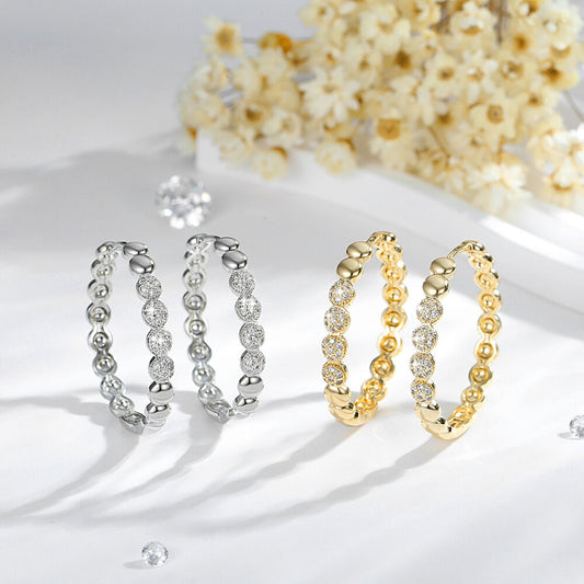 SISSLIA 14k Gold Plated Pave Zircon Copper Stainless Steel Earrings Hypoallergenic Waterproof Wholesale Jewelry