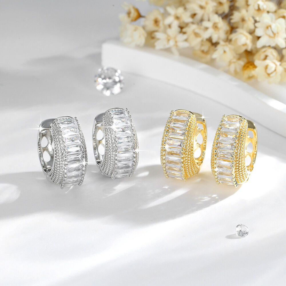 SISSLIA 18K Fashionable Hoop Earrings For Women High-End Design Hollow AAA zircon earrings, exquisite Jewelry