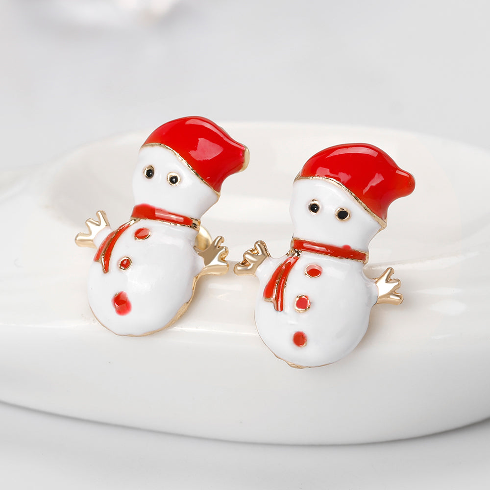 Snowman Christmas Earrings