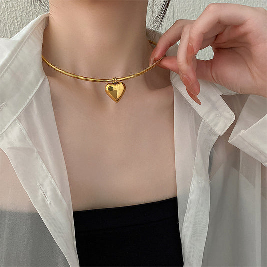 Gold Heart Pendant Necklace