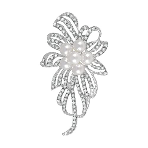 Rhinestone Flower Brooch