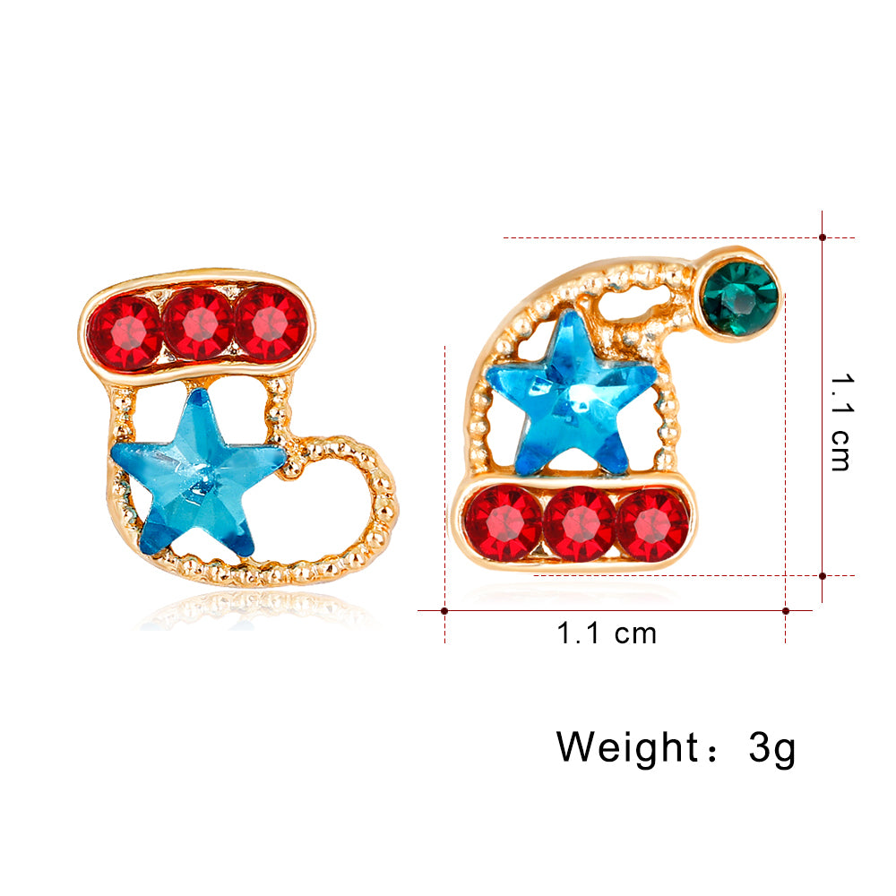 Christmas Sock Rhinestone Earrings