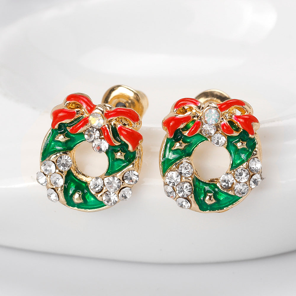 Fashion Christmas Wreath Earrings
