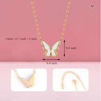 18K Stainless Steel  Butterfly Necklaces