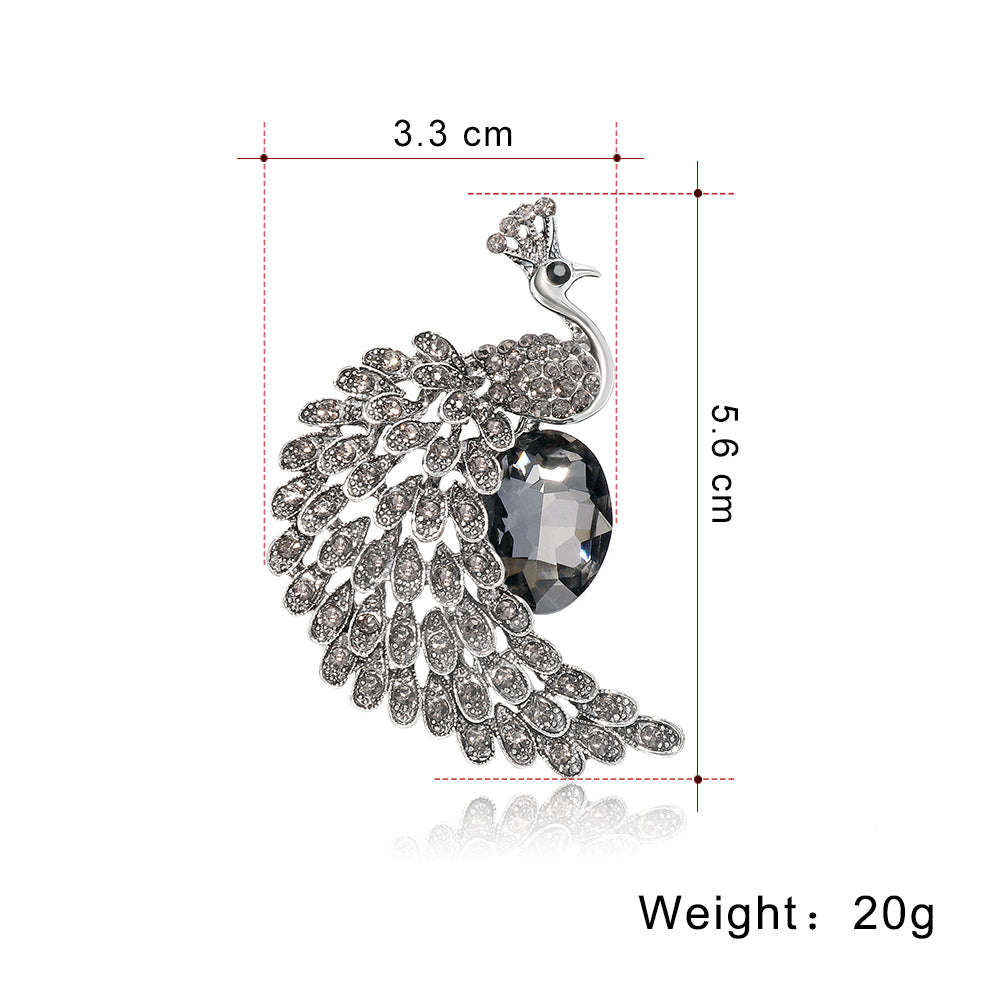 Flash Peacock Brooch