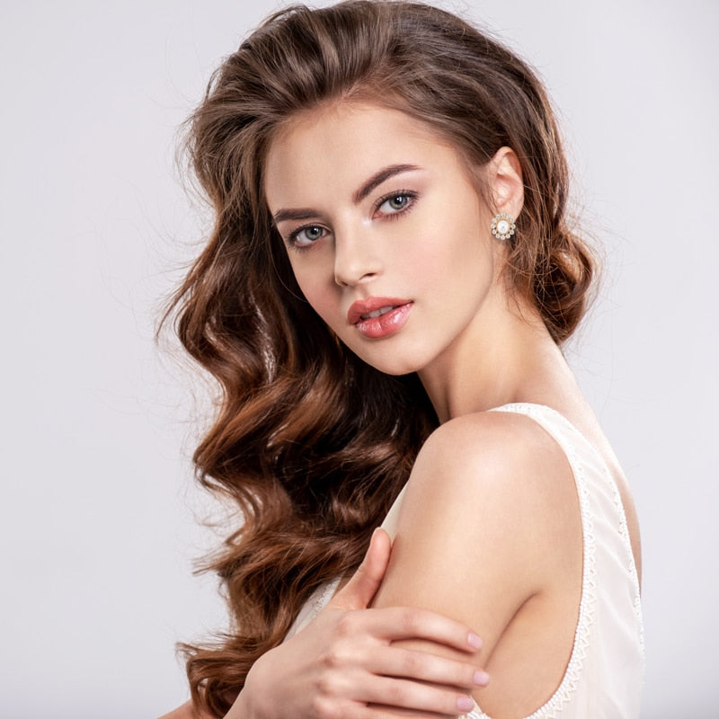 Pearl Rhinestone 925 Silver Earring