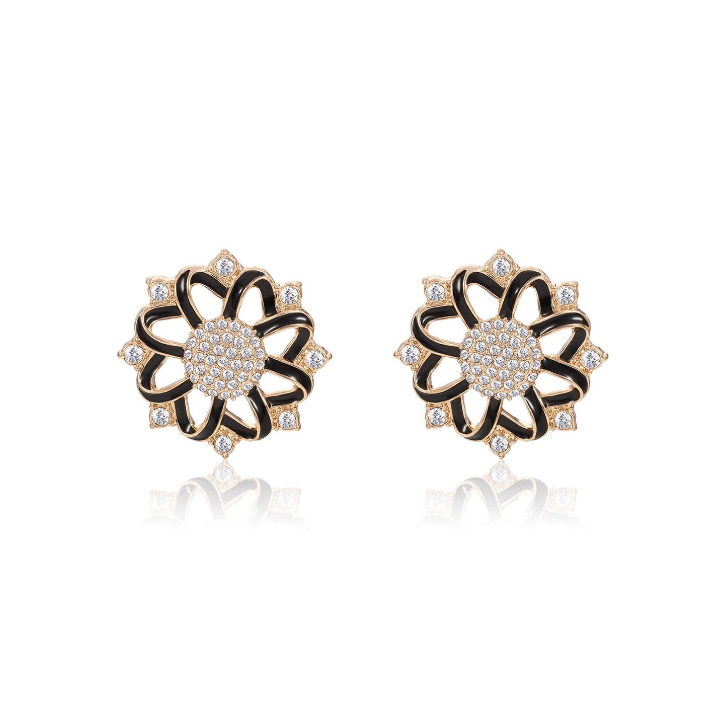 S925 Flower Rhinestone Earrings