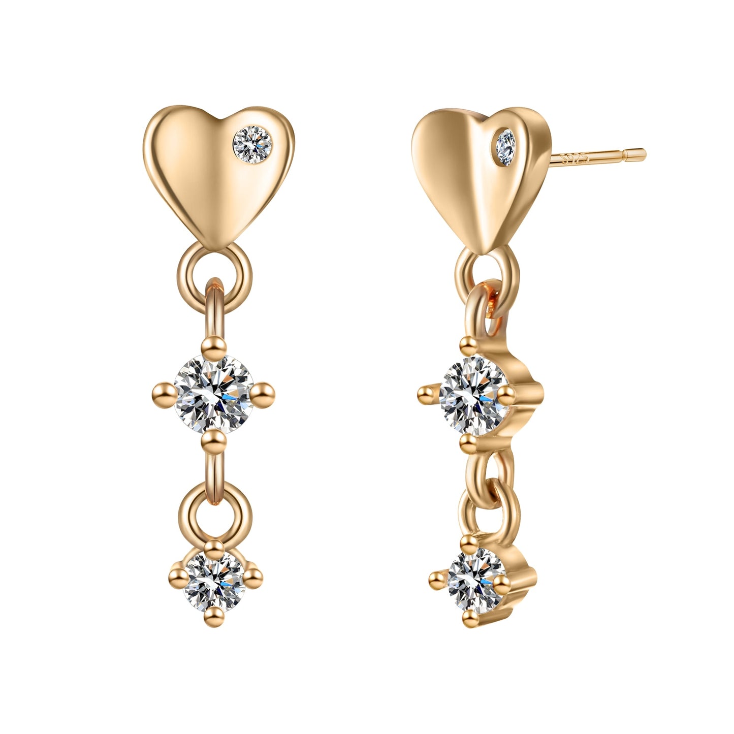 Rhinestone Earrings 925 Silver