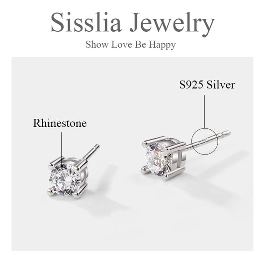 S925 Silver Zircon Earrings