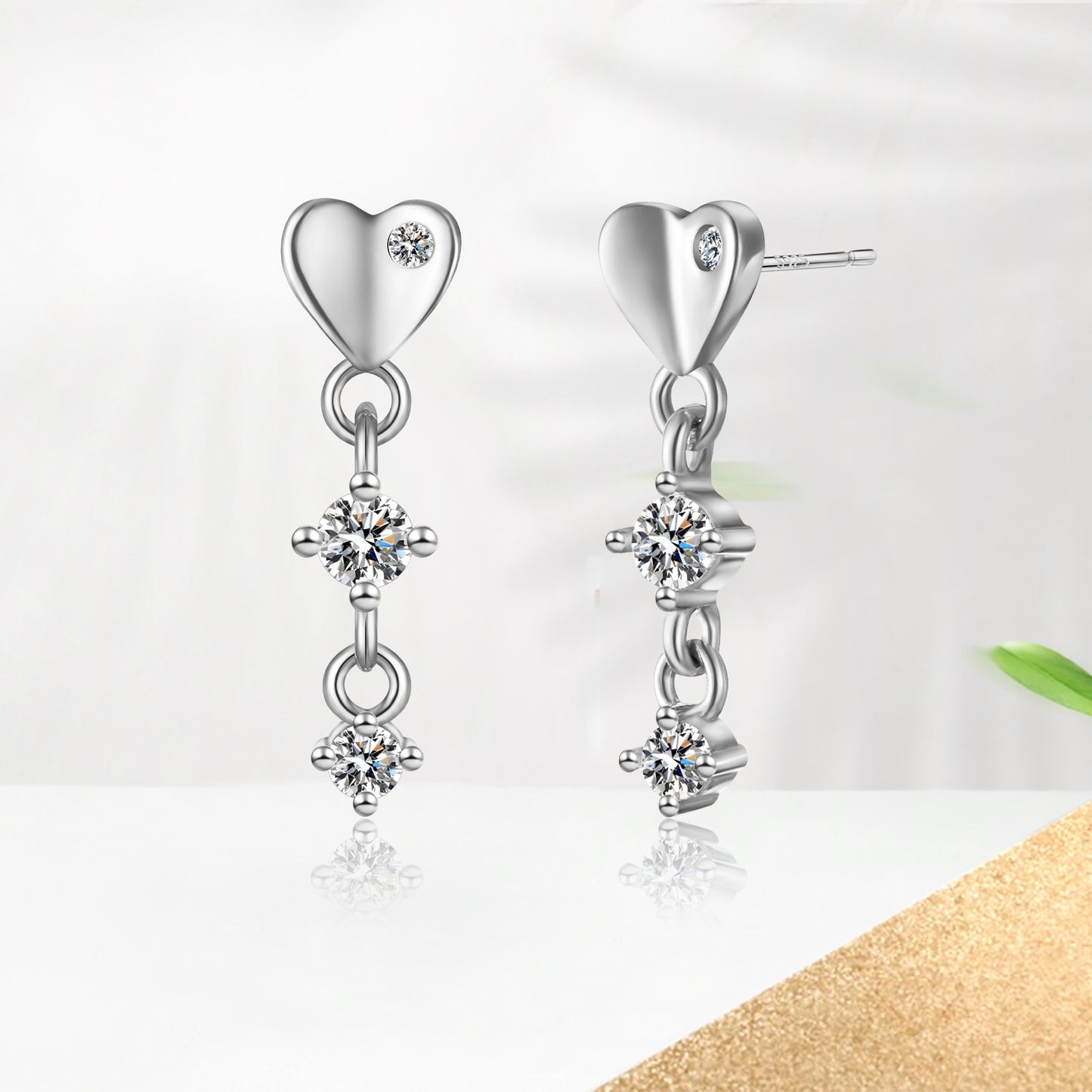 Rhinestone Earrings 925 Silver