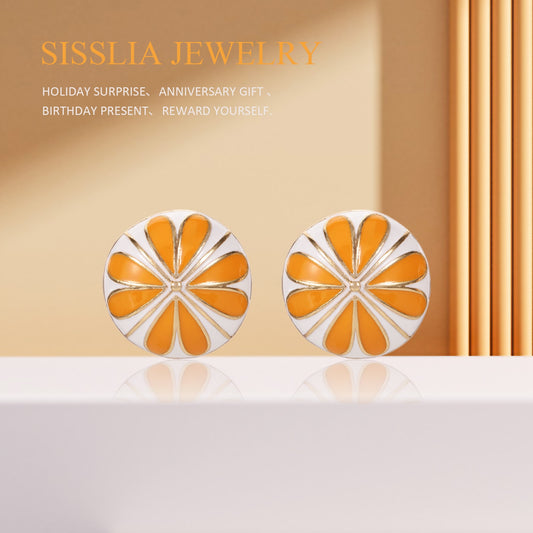 Spring Round Earrings 925 Sterling Silver